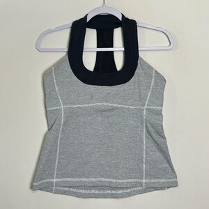 Lululemon Scoop Neck Tank Heathered Coal Size 10 Y2K Yoga Pilates Luon Racerback